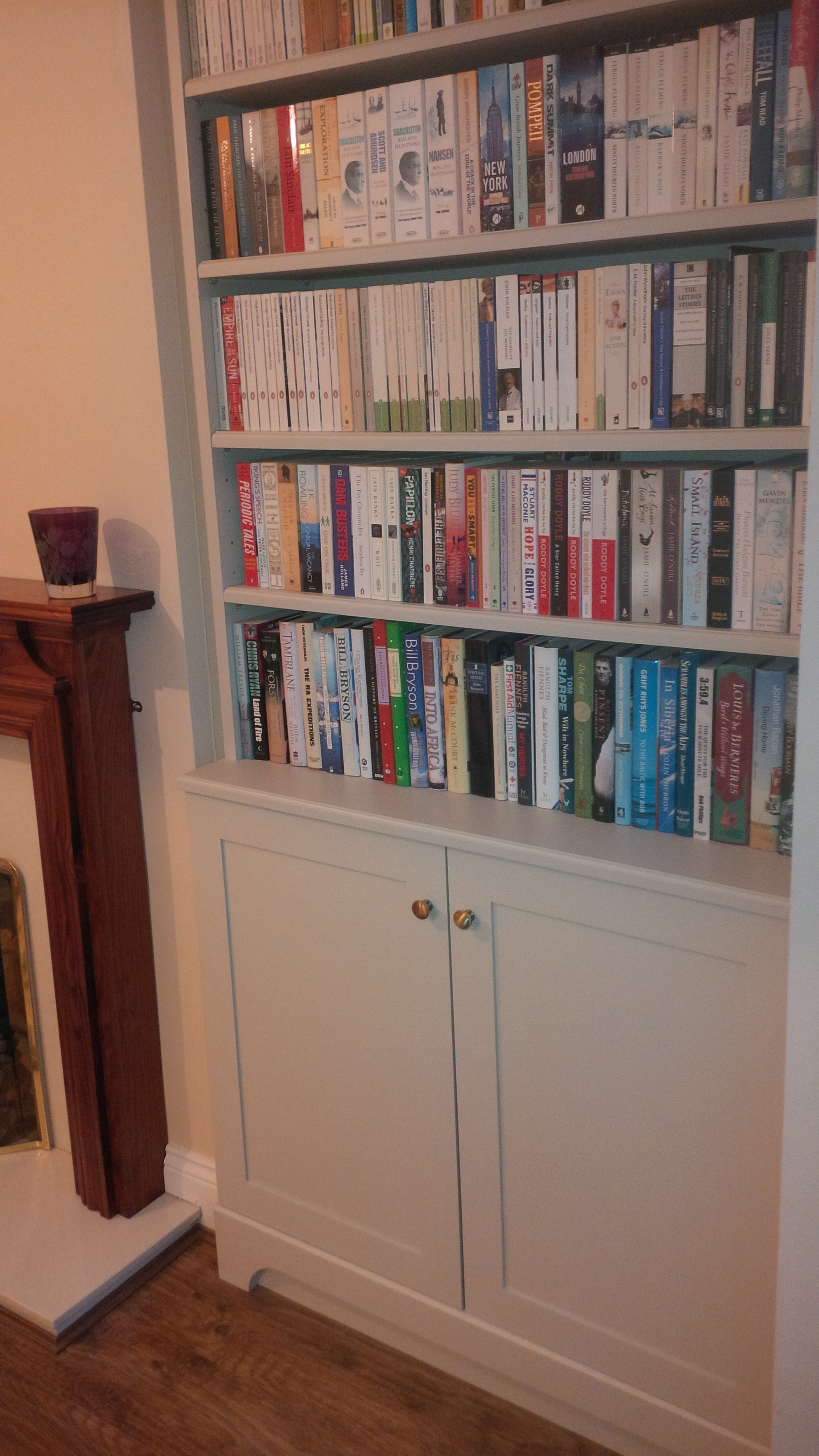 Bespoke book cases after painting and fitting