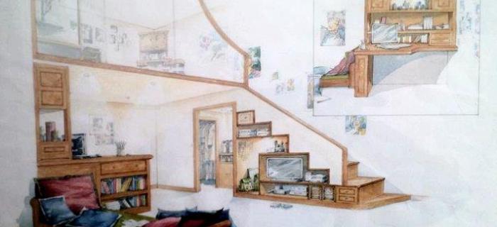 Childs bedroom with mezzanine floor and study area