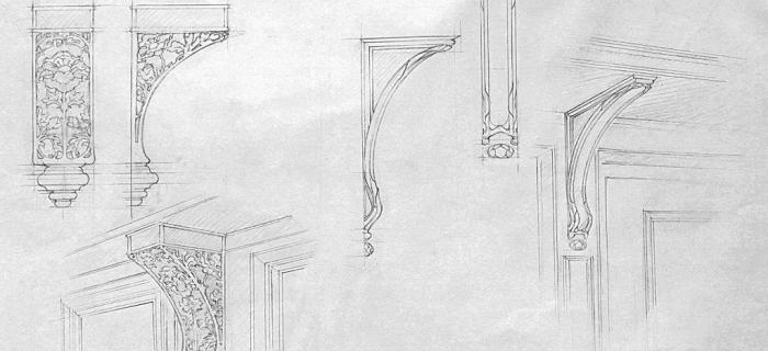Conservation sketch for period mouldings