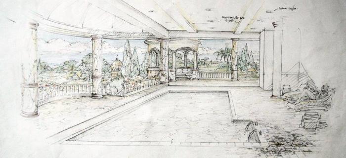 Sketch for subterranean swimming pool